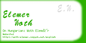 elemer woth business card